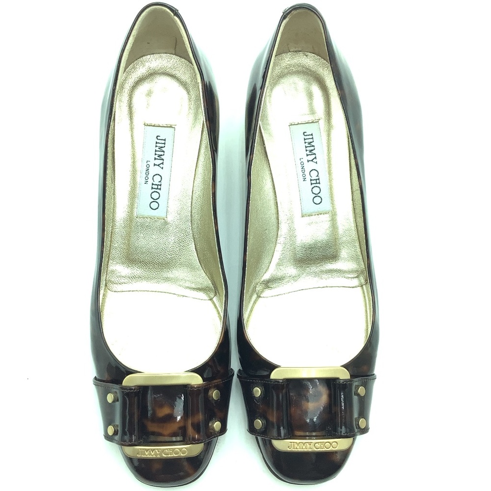 Jimmy Choo Tortoise Shell Print Patent Leather Pu… - image 4
